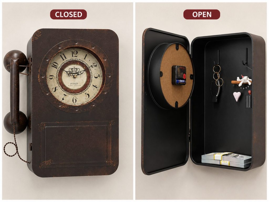 Abdurey shown from the front, then opened to reveal hidden safe compartment