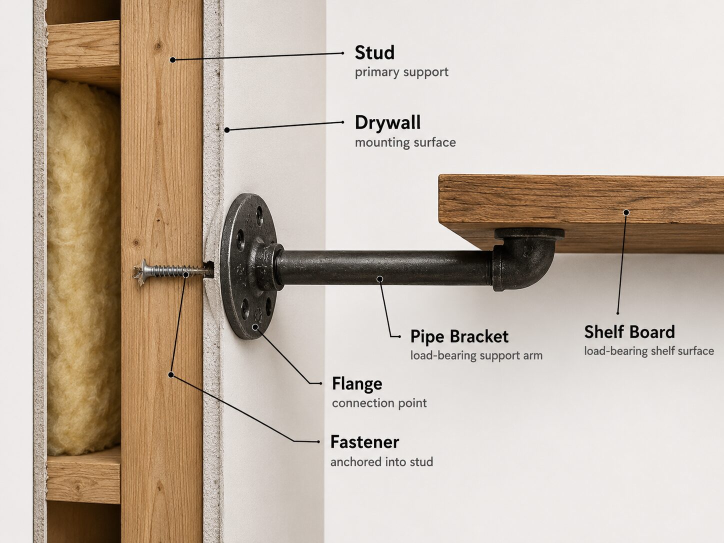 Pipe Bracket Shelving 101: Load Capacity, Stud Spacing, and Installation